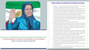 Announcement of a Provisional Government for a Democratic Republic of Iran.