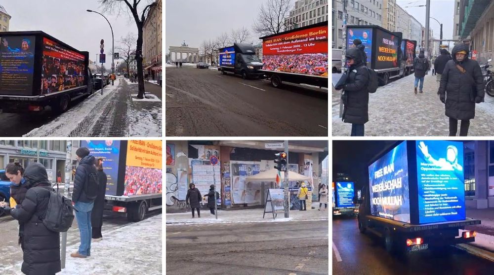 For several days in freezing Berlin, Iranians stand united—one voice for freedom, honoring the martyrs and calling all to join the February 7 rally.