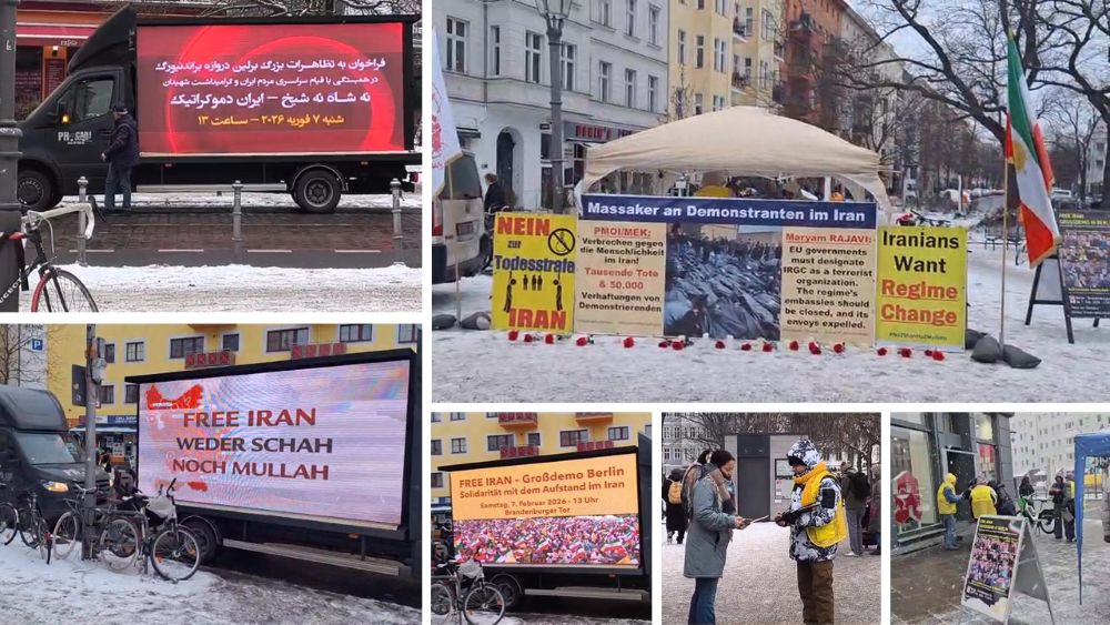 In snowy Berlin, Iranians honored the martyrs of the uprising and invited all to join the February 7 Freedom Rally.