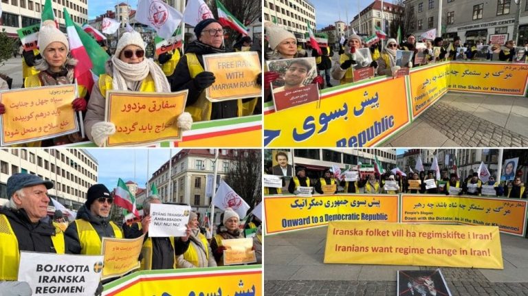 Iranian Resistance supporters rally in Gothenburg in support of Iran’s nationwide uprising.