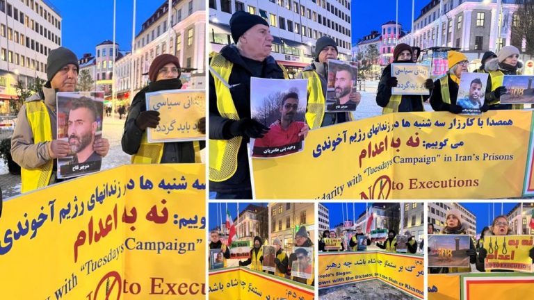 MEK supporters in Gothenburg marked the 108th week of “No to Execution Tuesdays”, standing against executions and in solidarity with Iran’s uprising.