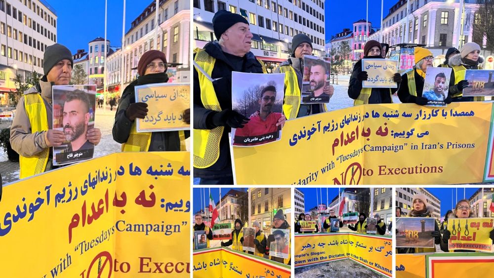 MEK supporters in Gothenburg marked the 108th week of “No to Execution Tuesdays”, standing against executions and in solidarity with Iran’s uprising.