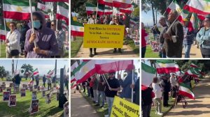 Supporters of the Iranian Resistance rally in Los Angeles in solidarity with Iran’s uprising and call for a democratic republic.