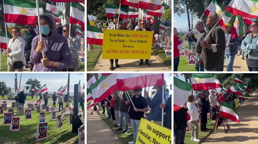 Supporters of the Iranian Resistance rally in Los Angeles in solidarity with Iran’s uprising and call for a democratic republic.