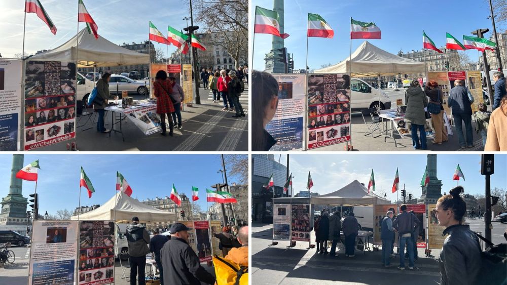 Solidarity rally at Place de la Bastille in Paris supporting Iran’s uprising.