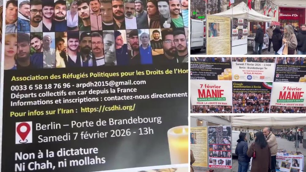 Paris, January 31, 2026 – PMOI/MEK and NCRI supporters stand with Iran’s uprising and call for the Feb 7 Berlin Free Iran demo.