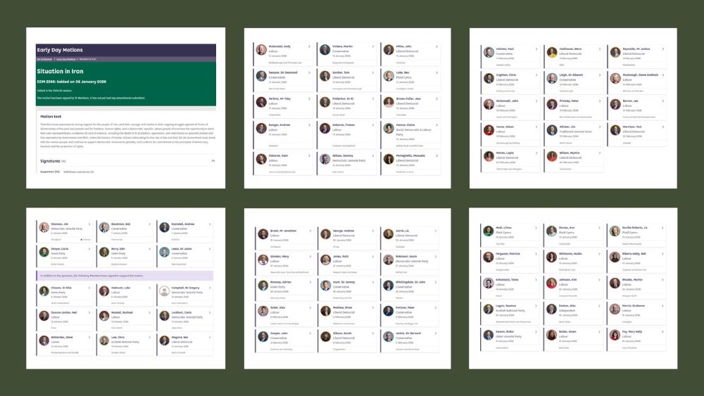 Cross-party UK MPs voice support for a democratic future in Iran.