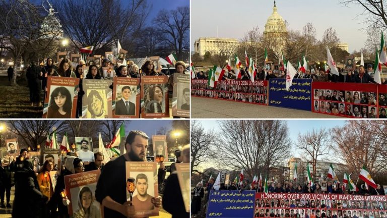 Supporters of the Iranian Resistance gather outside the U.S. Capitol, honoring fallen protesters and backing Iran’s nationwide uprising.