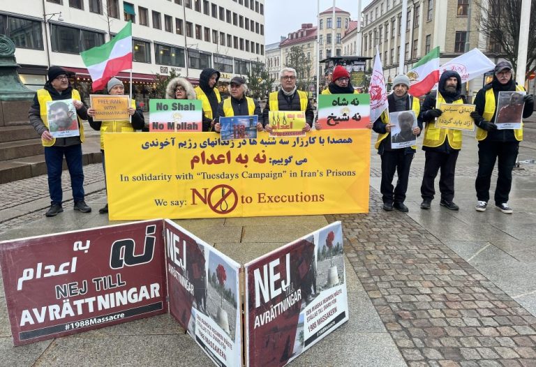 Sweden – March 24, 2026: MEK supporters in Gothenburg marked 113 weeks of #NoToExecutionTuesdays.