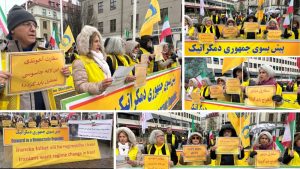 PMOI supporters rally in Gothenburg, Sweden, backing the NCRI’s provisional government plan and calling for democratic change in Iran.