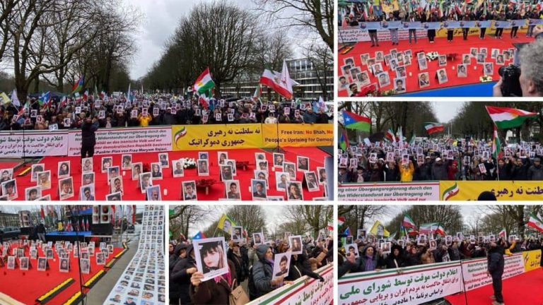 Freedom-loving Iranians rally in Hamburg on March 14, 2026, backing a democratic republic in Iran.