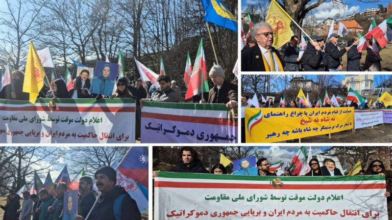 Supporters of the Iranian Resistance rally in Oslo to back the NCRI’s provisional government.