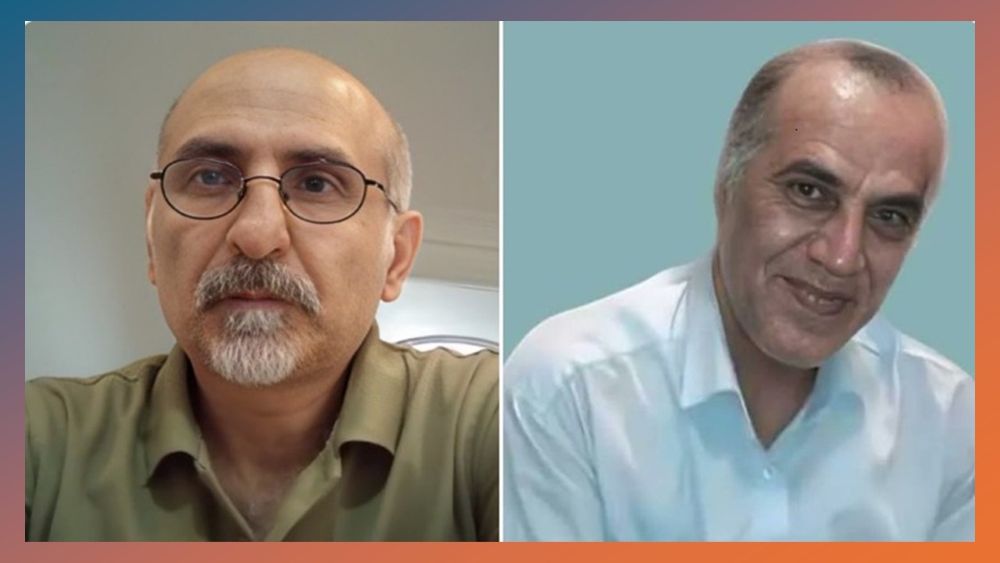 Left: Mohammad Taghavi | Right: Akbar (Shahrokh) Daneshvarkar — two PMOI political prisoners executed by the Iranian regime at Ghezel Hesar Prison, March 30, 2026.