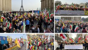 Thousands of Iranians gather at Trocadéro Square in Paris to support the NCRI provisional government and a democratic future for Iran.