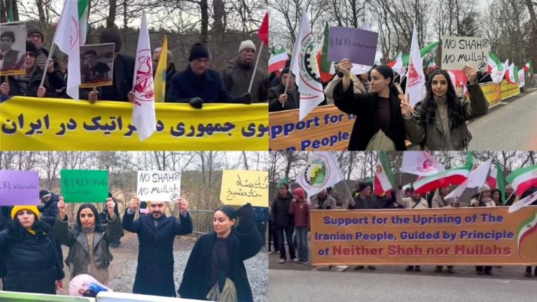 Supporters of the Iranian Resistance rally in Stockholm to back the NCRI’s provisional government.