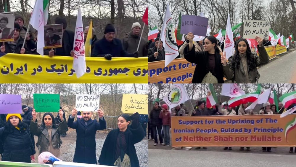 Supporters of the Iranian Resistance rally in Stockholm to back the NCRI’s provisional government.