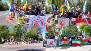 Bern rally condemning IRGC attacks on Iranian Kurdish parties and executions of political prisoners.