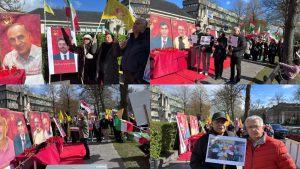 Brussels rally outside Iran embassy protests execution of 6 PMOI political prisoners.