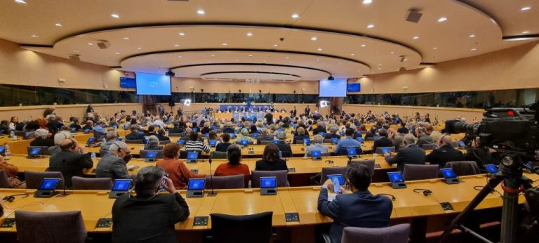Speakers address the European Parliament conference in Brussels on April 22, 2026, calling for EU action on Iran executions and recognition of a democratic alternative.