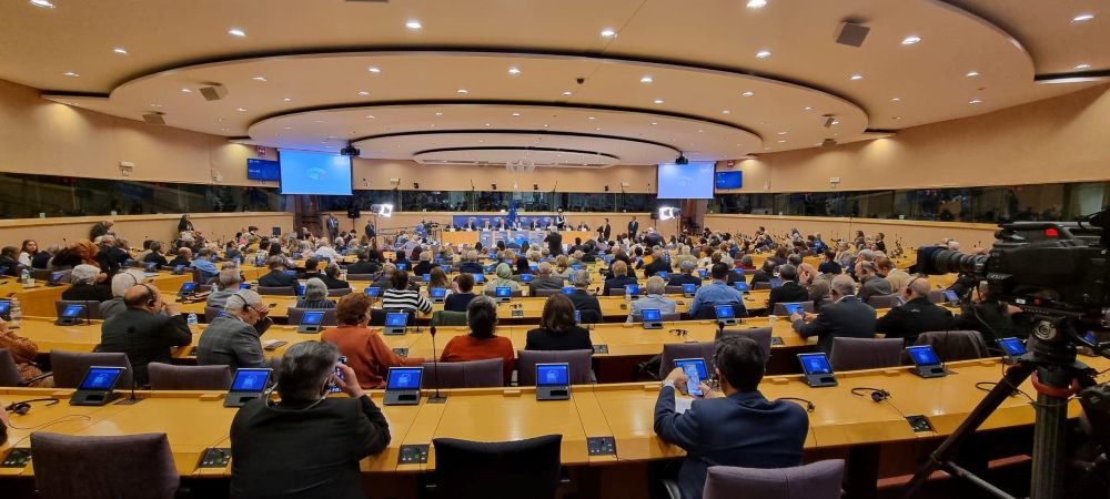 Speakers address the European Parliament conference in Brussels on April 22, 2026, calling for EU action on Iran executions and recognition of a democratic alternative.