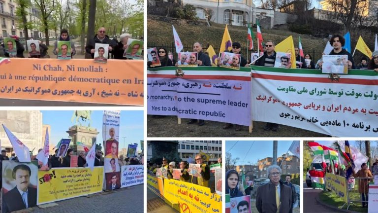 Iranian Resistance supporters rally across European cities on March 31 to condemn executions of MEK political prisoners in Iran.