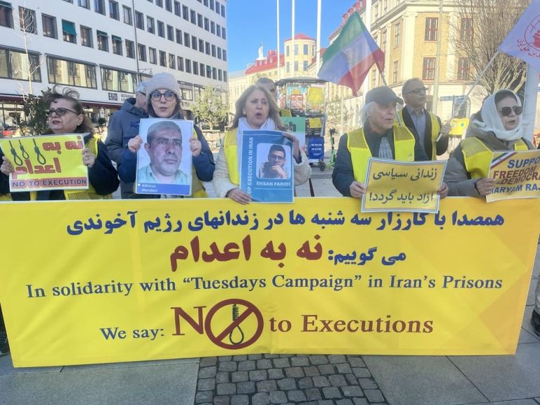 Sweden – April 7, 2026: MEK supporters in Gothenburg marked 115 weeks of #NoToExecutionTuesdays.