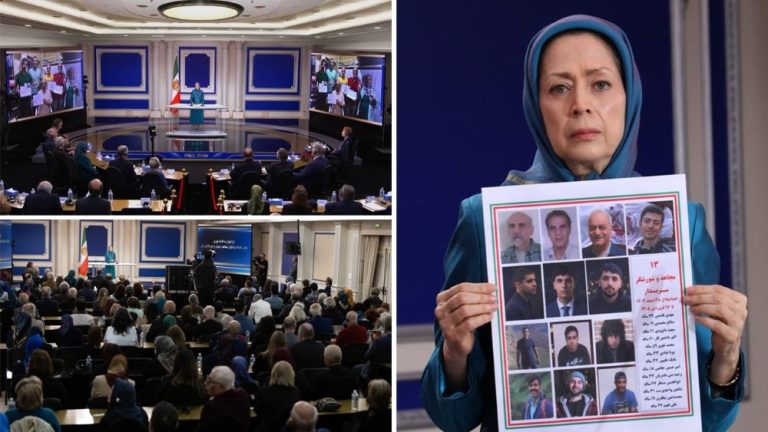 Maryam Rajavi addresses international conference near Paris condemning Iran executions and backing democratic alternative