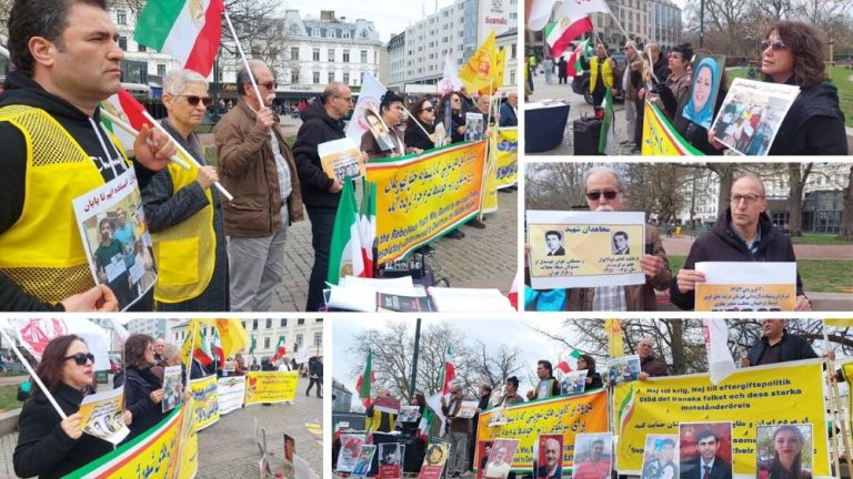 Supporters of the MEK rally in Malmö, condemning executions of political prisoners in Iran and honoring the martyrs of April 19, 1972 and 1975.