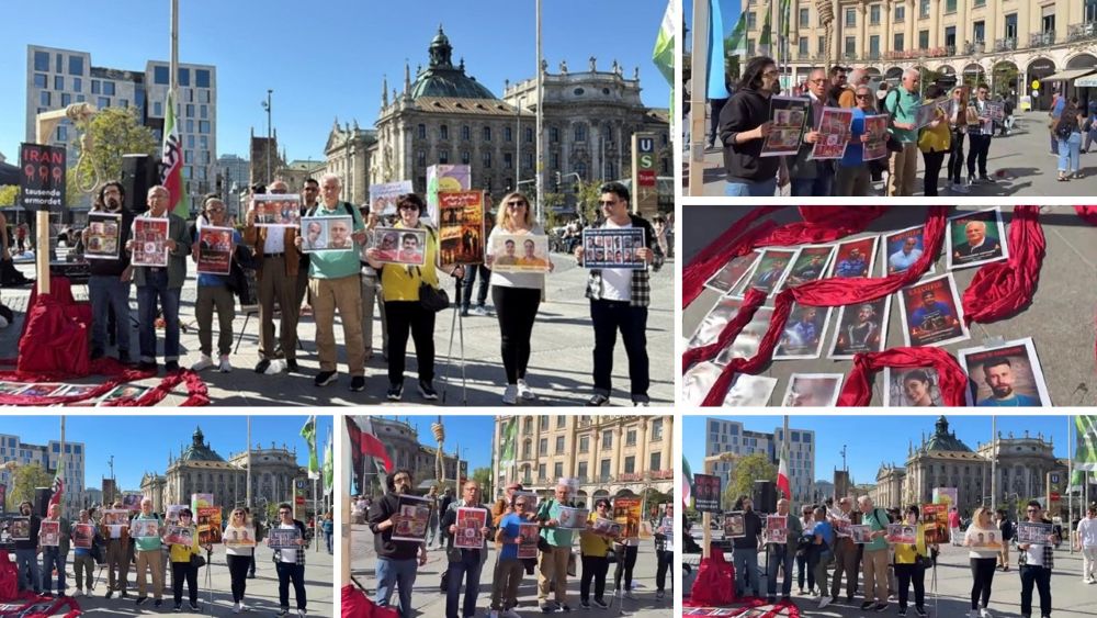 Munich, Germany – April 25, 2026 — Supporters of the MEK gathered in Munich to protest the execution of political prisoners in Iran.