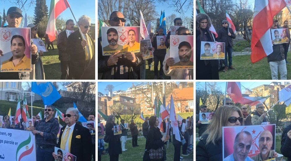 Iranian Resistance supporters rally outside the mullahs' regime embassy in Oslo against executions in Iran.