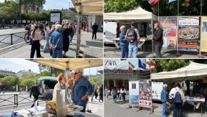 Paris exhibition honors executed political prisoners and protesters, advocating for a democratic republic in Iran.