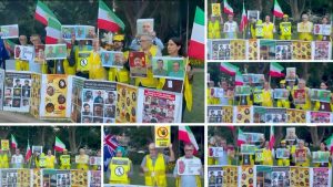 Sydney, Australia — April 25, 2026: Supporters of the MEK rally to condemn executions in Iran and call for firm international action against the regime.