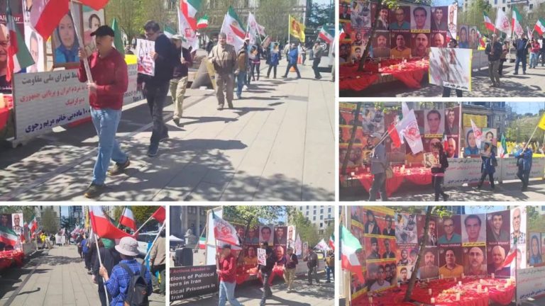 Vancouver, April 25, 2026 — Supporters rally to condemn executions in Iran and call for firm international action.