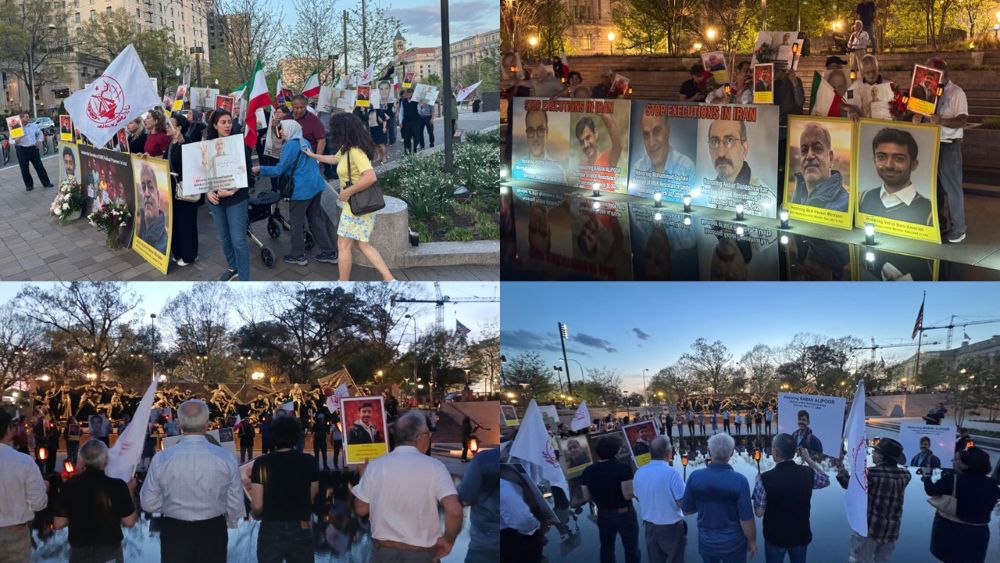 Iranian-Americans hold a candlelight vigil near the White House on April 4, 2026, to protest executions of PMOI political prisoners.