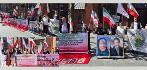 Aarhus, May 9, 2026 — Iranian Resistance supporters rally to condemn executions in Iran and back NCRI as a democratic alternative.