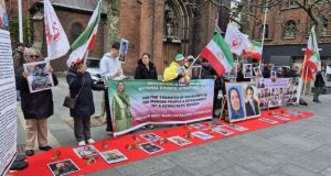 Aarhus, May 16, 2026 — MEK supporters rally to condemn executions in Iran and back NCRI as a democratic alternative.