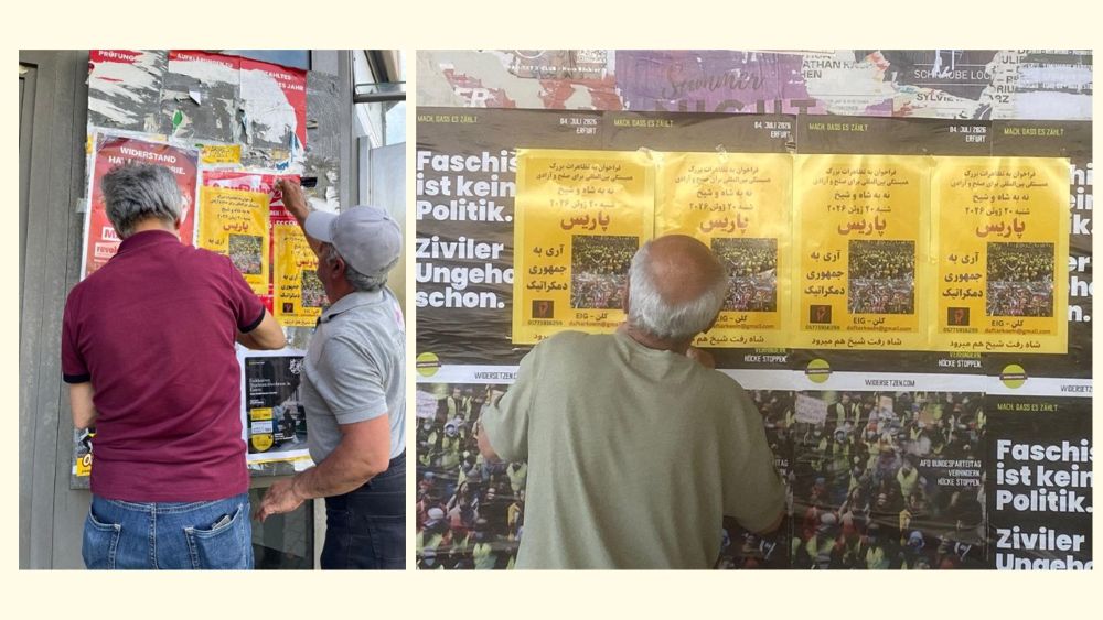 MEK supporters in Bochum rally support for the June 20 Free Iran gathering in Paris.
