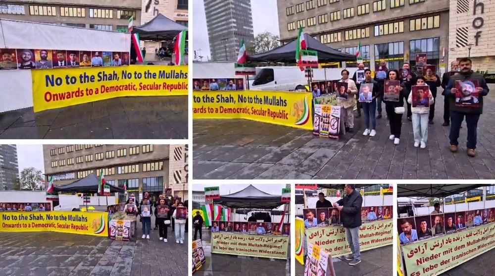 Essen, Germany – May 6, 2026: MEK supporters rallied against executions in Iran and called for a democratic republic and regime change.