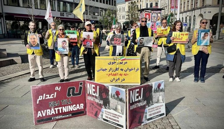 Sweden – May 19, 2026: MEK supporters in Gothenburg marked 121 weeks of #NoToExecutionTuesdays.