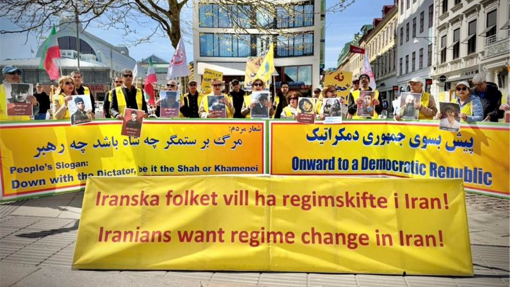 Supporters of the PMOI rallied in Gothenburg against executions and for a democratic future in Iran.