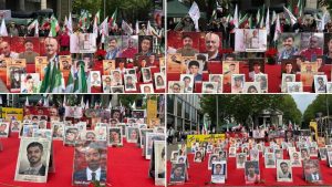 MEK supporters rallied in Hamburg to denounce the executions of political prisoners and January 2026 uprising protesters.