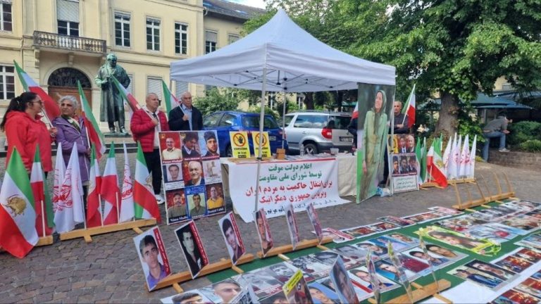 May 16, 2026 – MEK supporters in Heidelberg rallied against executions in Iran, calling for a democratic republic.