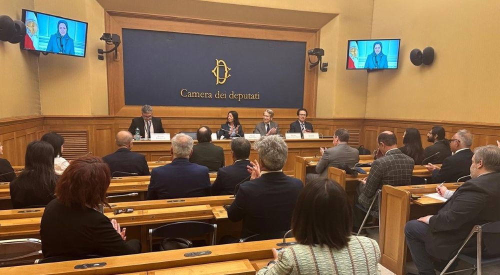Italian MPs and senators host a conference in the Italian Parliament in support of the NCRI and Maryam Rajavi’s democratic alternative for Iran.