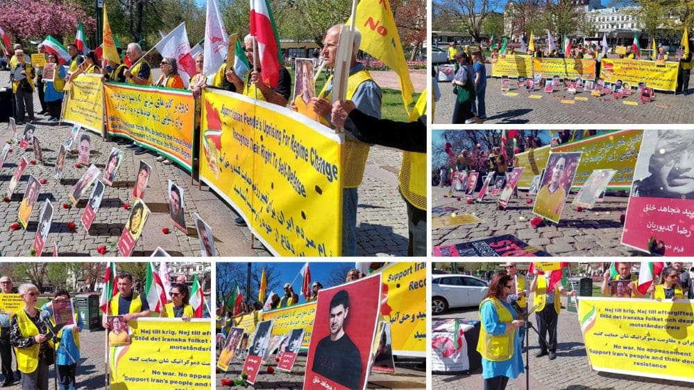 Supporters of the PMOI rally in Malmö against executions in Iran and back the NCRI as a democratic alternative.