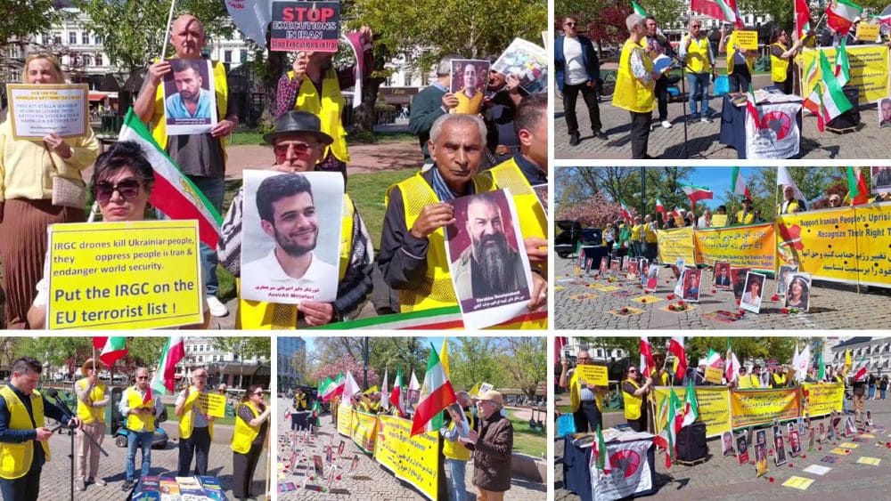 Supporters of the PMOI rally in Malmö against executions by Iran’s regime and support the NCRI as a democratic alternative.