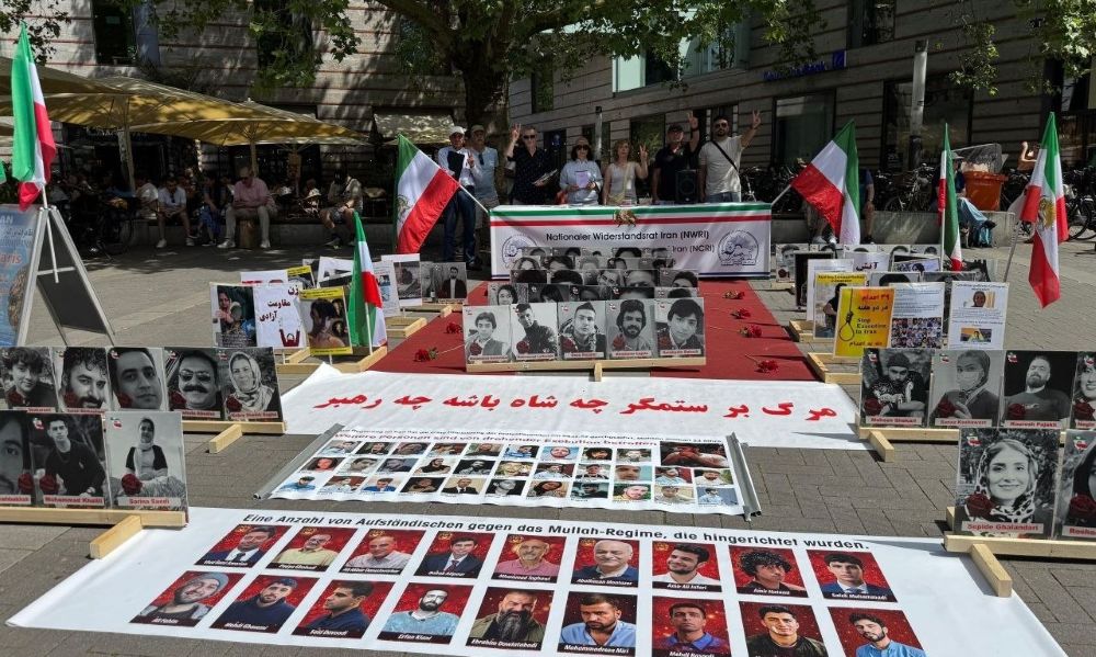 MEK supporters in Münster condemn executions, honor PMOI founders, and call for the June 20 Paris