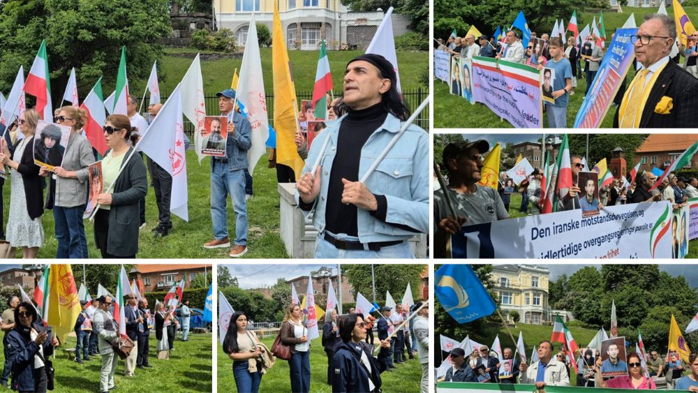 Protesters in Oslo rally against the execution of political prisoners in Iran, calling on Norway to take firm action.