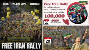 Paris Free Iran Rally — June 20, 2026 Over 100,000 expected to gather in Paris calling for a free, democratic republic in Iran. #ParisFreeIranRally