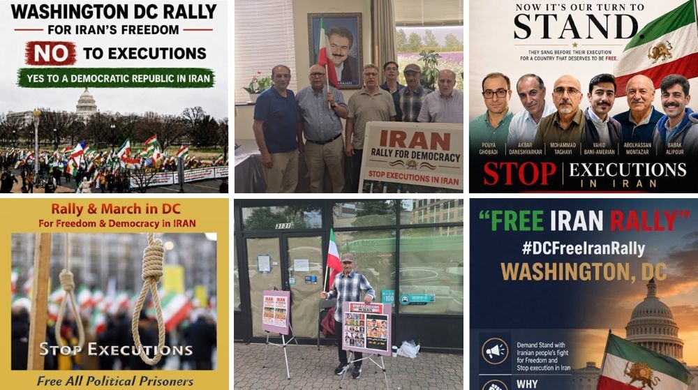 Iranian Resistance supporters gather in Washington, D.C. demanding an end to executions and a democratic Iran.