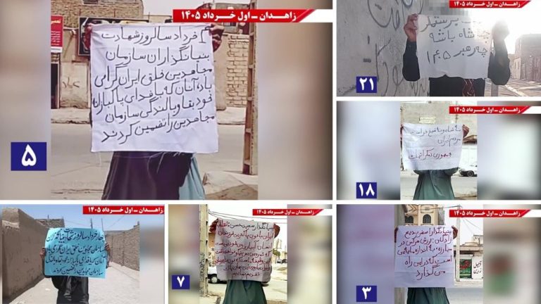 MEK Resistance Units in Zahedan commemorate May 25 and continue their weekly activities calling for freedom and a democratic republic.